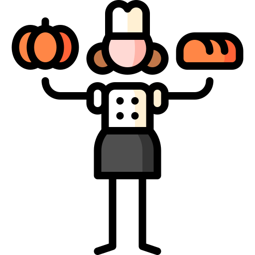 Pumpkin bread Puppet Characters Lineal Color icon