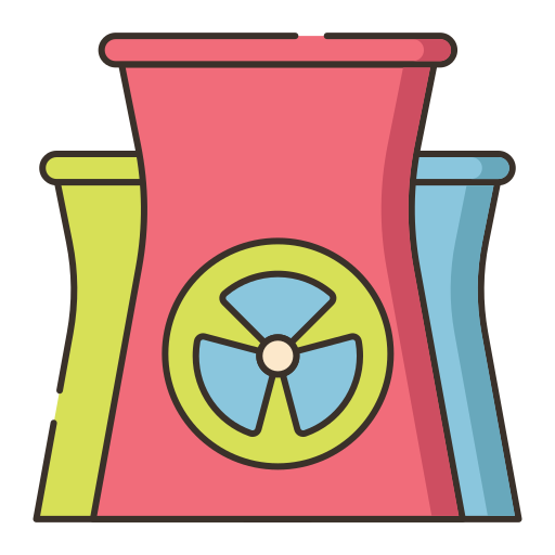 원자력 발전소 Flaticons Lineal Color icon