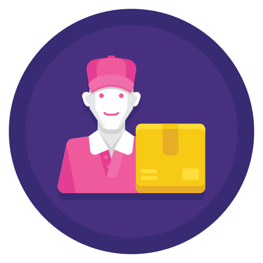 Delivery man Flaticons Flat Circular icon