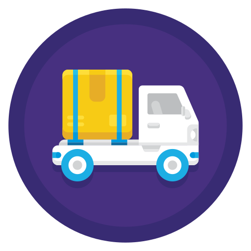 Delivery truck Flaticons Flat Circular icon
