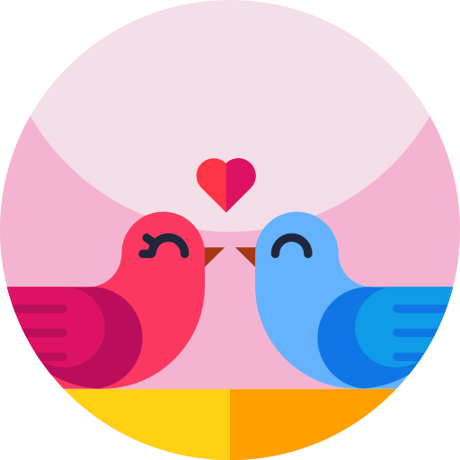 Love birds Geometric Flat Circular Flat icon