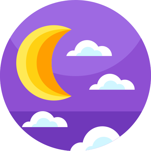 Crescent moon Geometric Flat Circular Flat icon