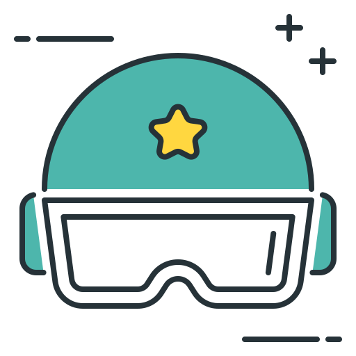 헬멧 Flaticons Lineal Color icon