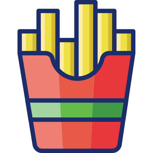 batatas fritas Flaticons Lineal Color Ícone