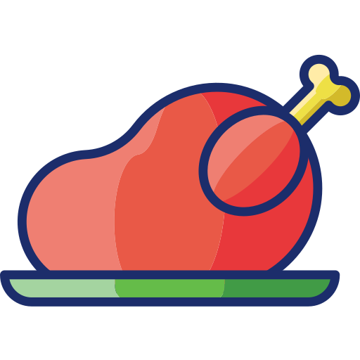 Roast chicken Flaticons Lineal Color icon