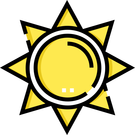 słońce Detailed Straight Lineal color ikona