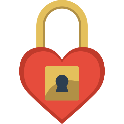 Heart lock Basic Miscellany Flat icon