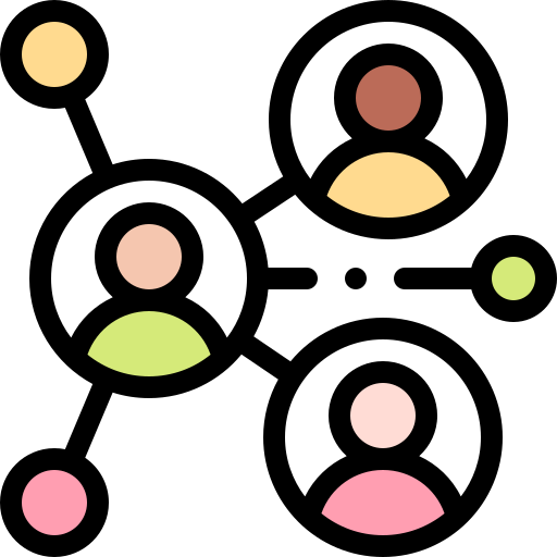 연결 Detailed Rounded Lineal color icon