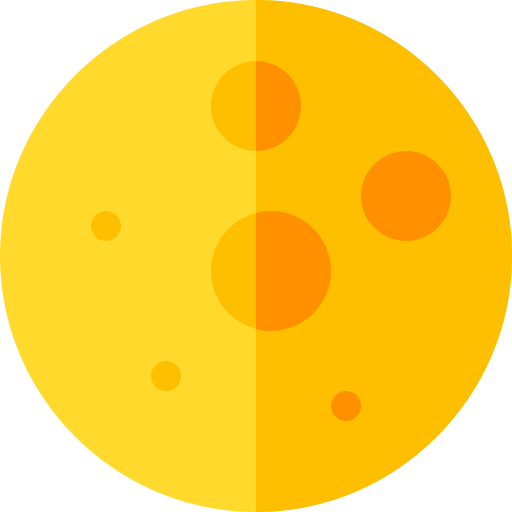 Luna llena Basic Rounded Flat icono