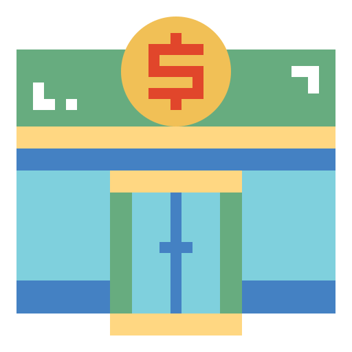 Bank Smalllikeart Flat icon