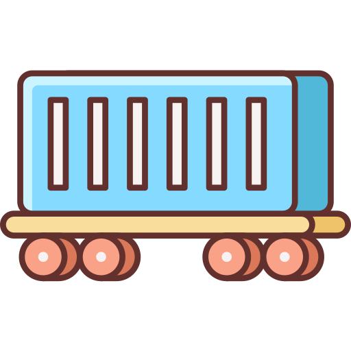 pociąg towarowy Flaticons Lineal Color ikona