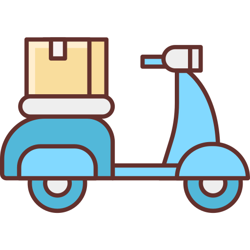 Delivery bike Flaticons Lineal Color icon