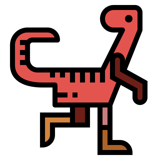 Velociraptor Smalllikeart Lineal Color icono