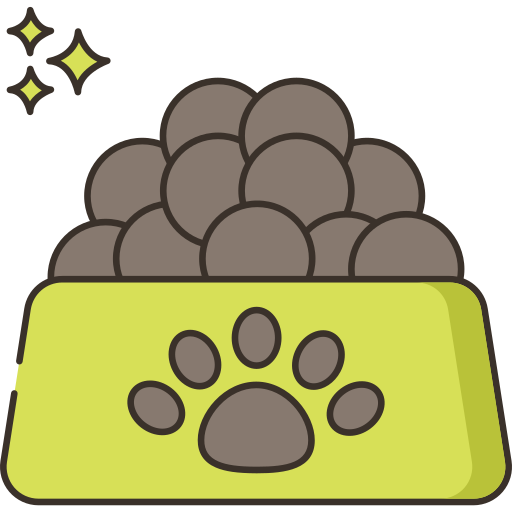 Alimentos para mascotas Flaticons Lineal Color icono
