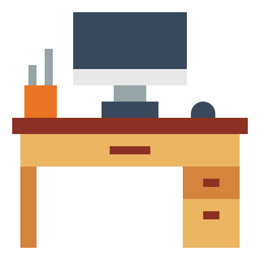Desk Smalllikeart Flat icon