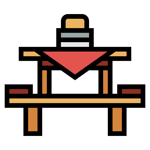 Mesa de picnic Smalllikeart Lineal Color icono