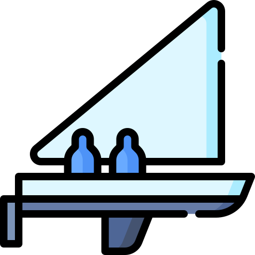 Cat rigged sailboat Special Lineal color icon