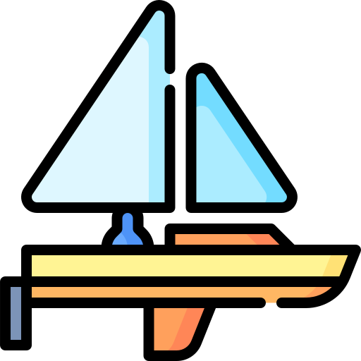 Fractional sloop sailboat Special Lineal color icon