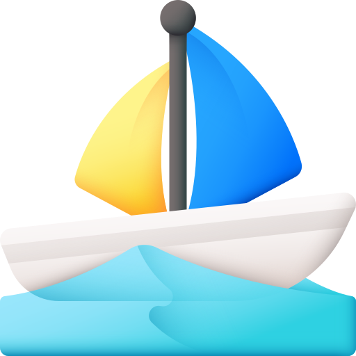barco de vela 3D Color icono
