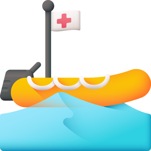 barca di salvataggio 3D Color icona
