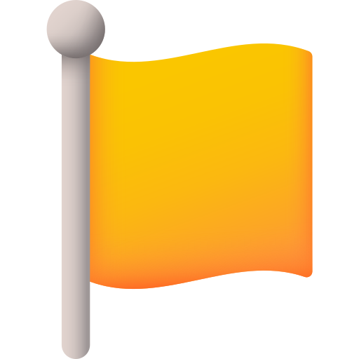 bandera naranja 3D Color icono
