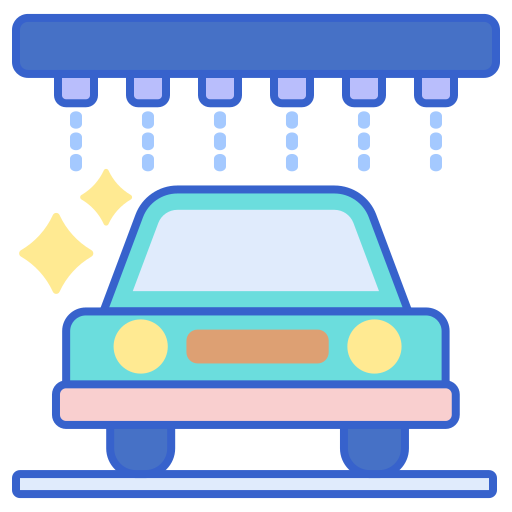 myjnia samochodowa Flaticons Lineal Color ikona
