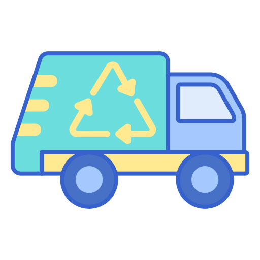 ciężarówka do recyklingu Flaticons Lineal Color ikona