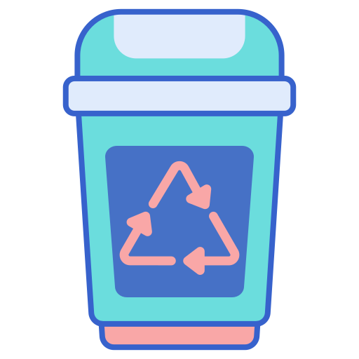Корзина для мусора Flaticons Lineal Color иконка