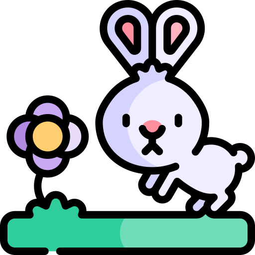 Easter rabbit Kawaii Lineal color icon