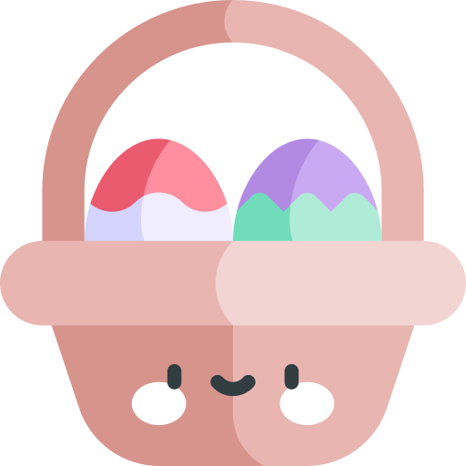 Easter eggs Kawaii Flat icon