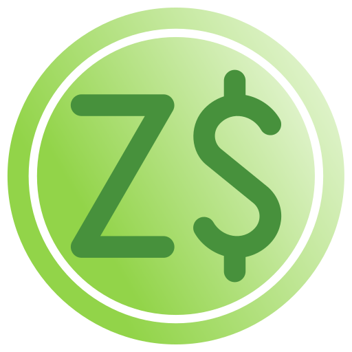 zimbabwaanse dollar Generic gradient fill icoon