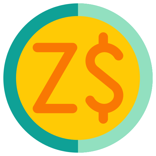 Зимбабвийский доллар Generic color fill иконка