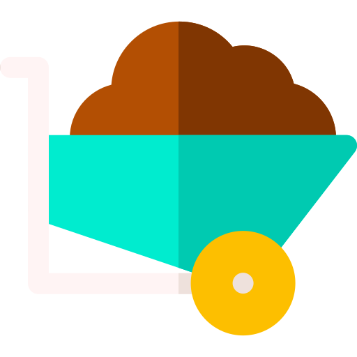 Wheelbarrow Basic Rounded Flat icon