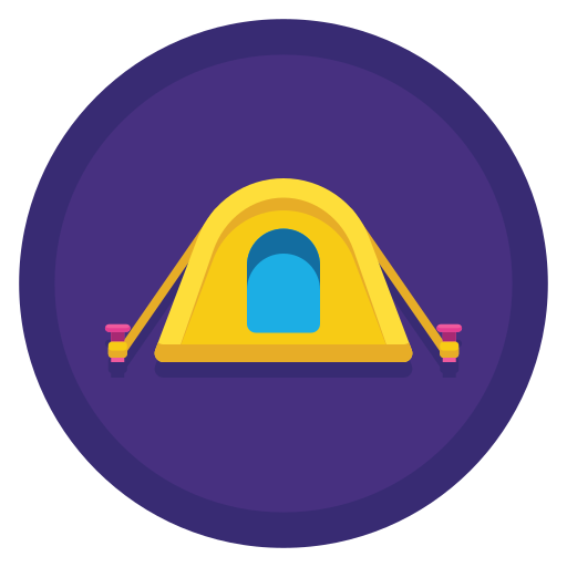 캠핑 텐트 Flaticons Flat Circular icon