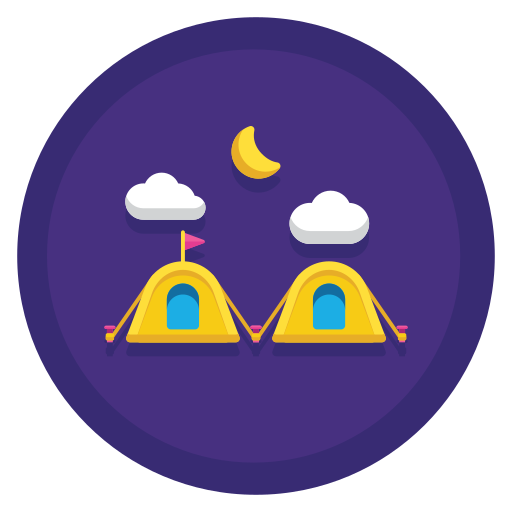 캠핑 Flaticons Flat Circular icon
