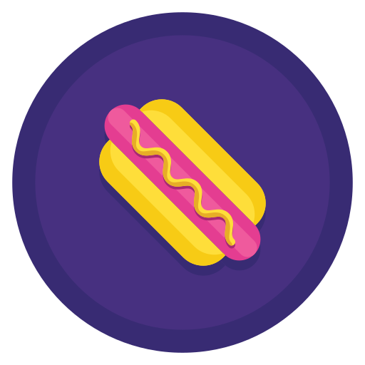 Hot dog Flaticons Flat Circular icon