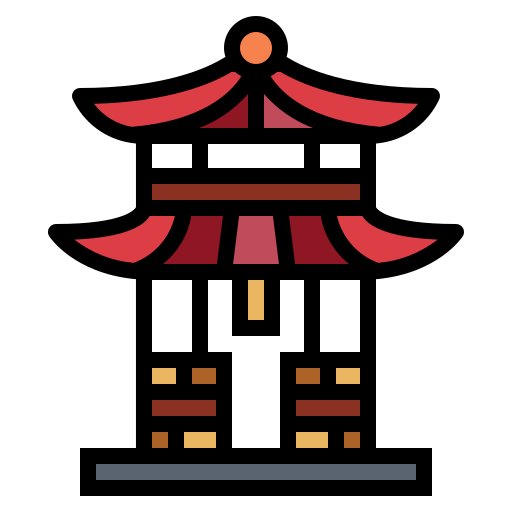 神社 Smalllikeart Lineal Color icon