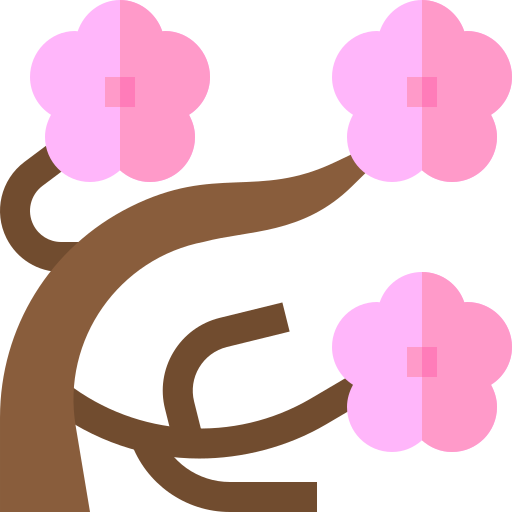 Flor de cerejeira Basic Straight Flat Ícone
