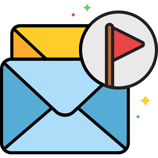courrier Flaticons Lineal Color Icône