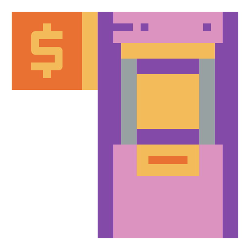 geldautomaat Smalllikeart Flat icoon
