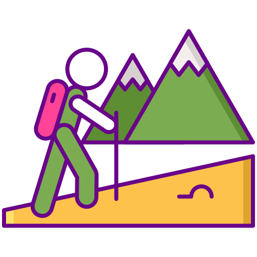 Hiking Flaticons Lineal Color icon