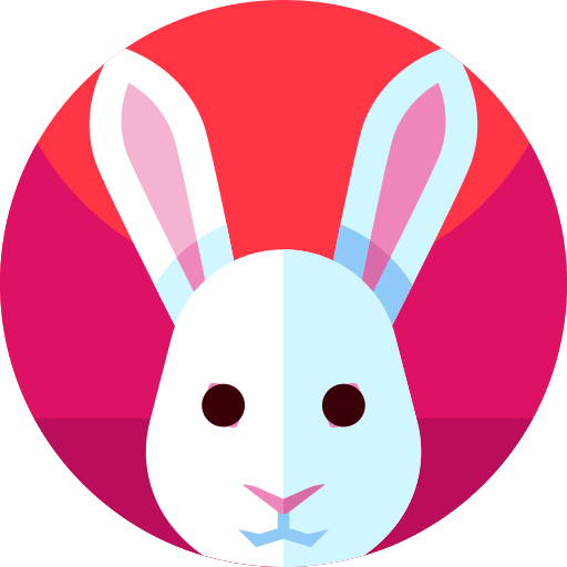Rabbit Geometric Flat Circular Flat icon