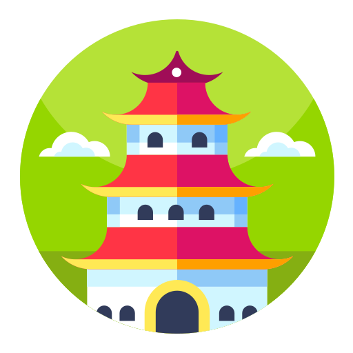 pagode Geometric Flat Circular Flat icoon