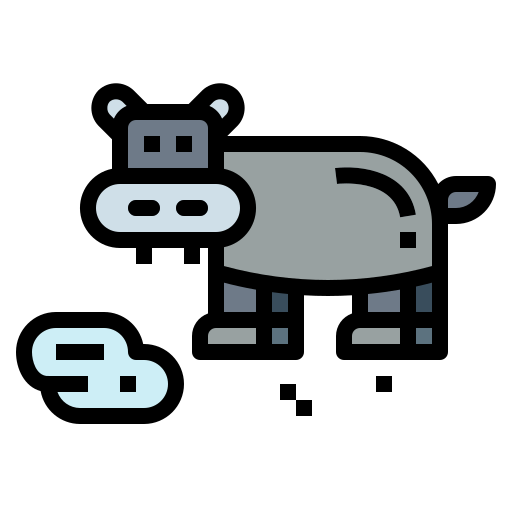 hipopotam Smalllikeart Lineal Color ikona