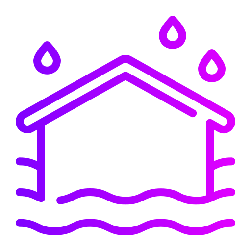 overstroomd huis Generic gradient outline icoon