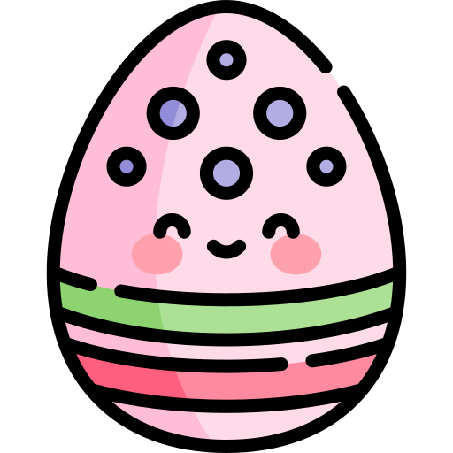 Easter egg Kawaii Lineal color icon