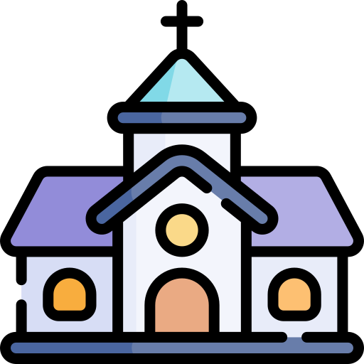 igreja Kawaii Lineal color Ícone