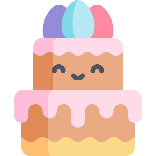 wielkanocne ciasto Kawaii Flat ikona