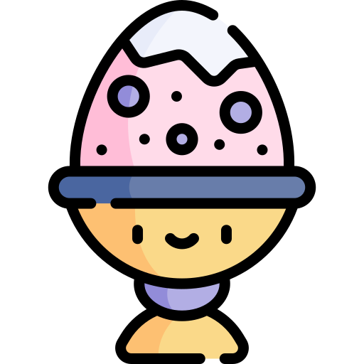 Boiled egg Kawaii Lineal color icon