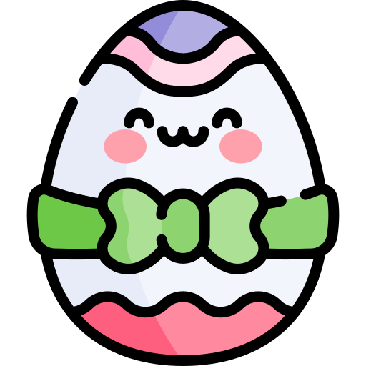 Easter egg Kawaii Lineal color icon